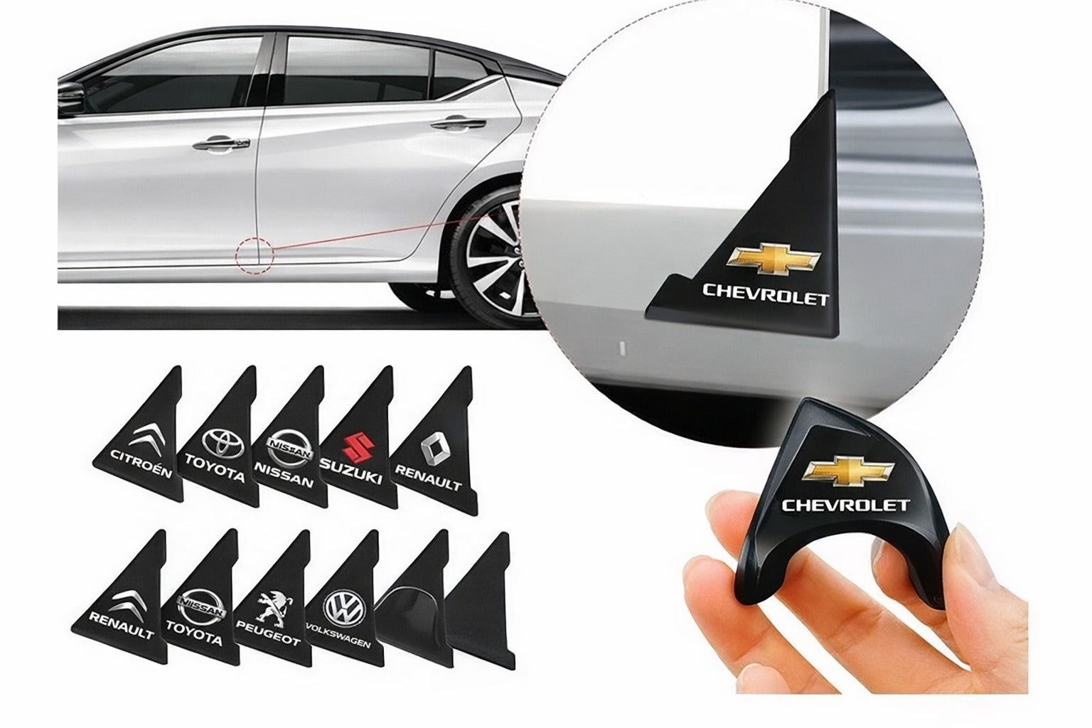 Protector De Puerta Silicona Auto Esquinero Adhesivos X Jgo