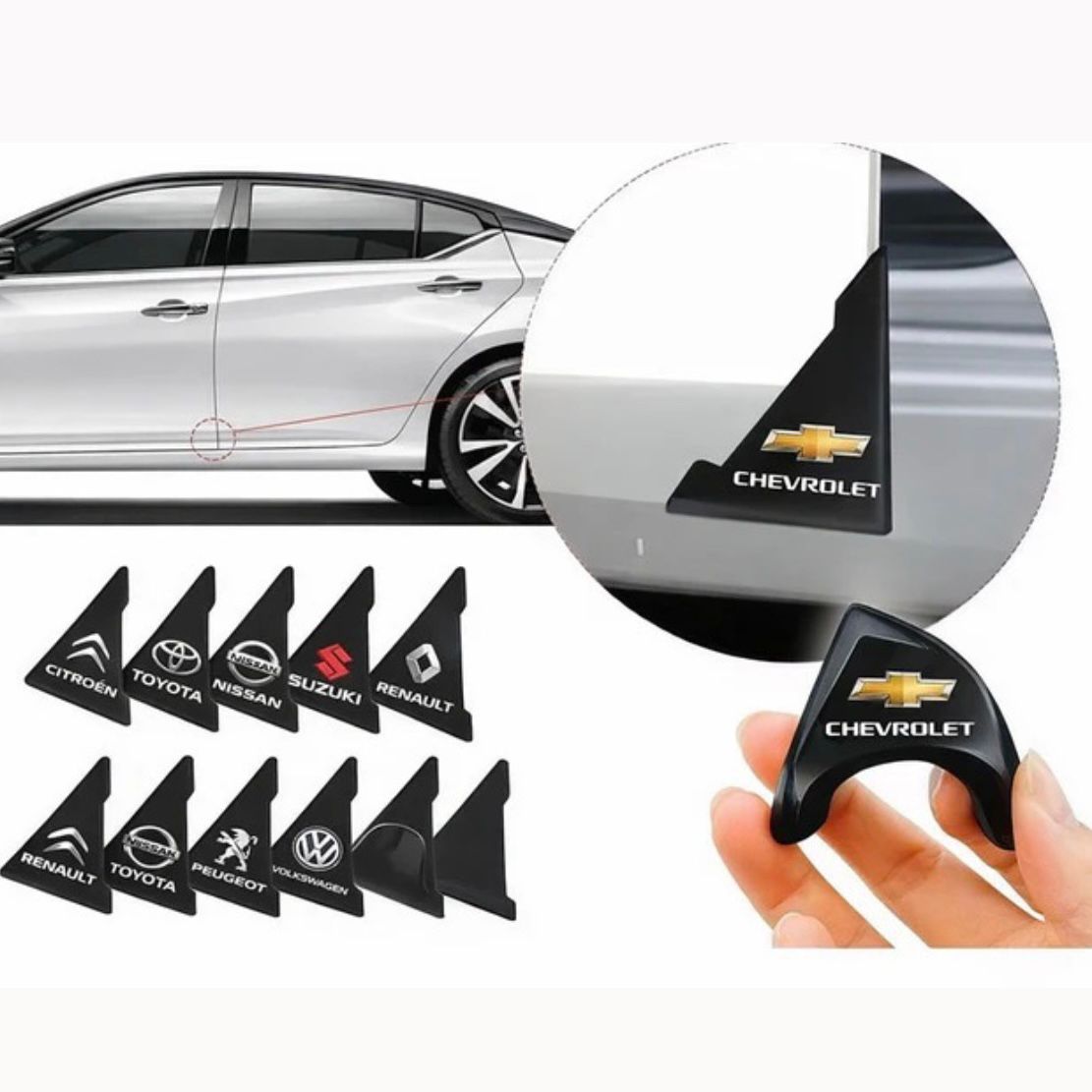 Protector De Puerta Silicona Auto Esquinero Adhesivos X Jgo