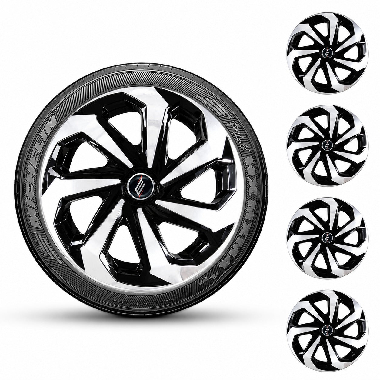 Tazas Rueda SPIDER Negro Y Cromo R13/R14/R15 x4
