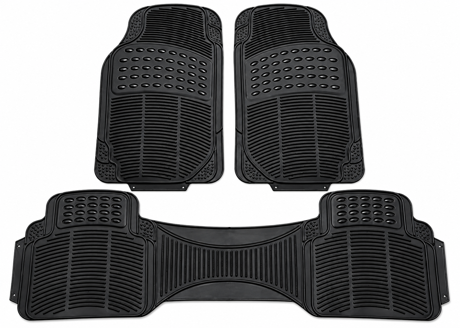 Alfombras Autos Universal 3 Piezas Negra 100% Goma