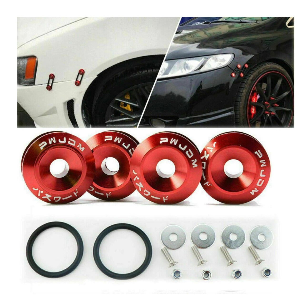 Ganchos Sujeta Puntas Paragolpes Tuning C/ Aro Goma Juego