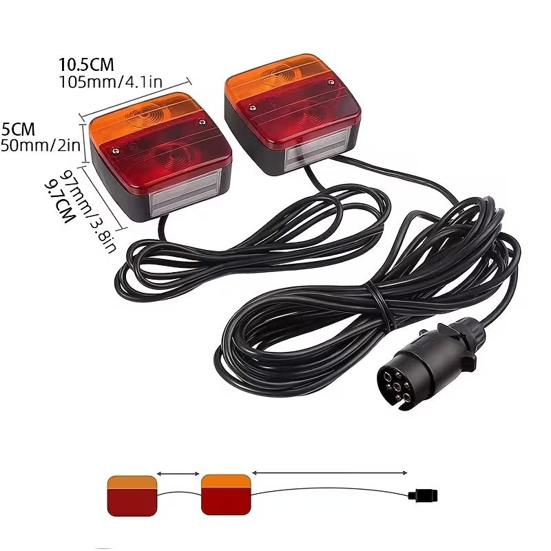 Kit Faroles Trasero Para Trailer Luz Alto Brillo X2