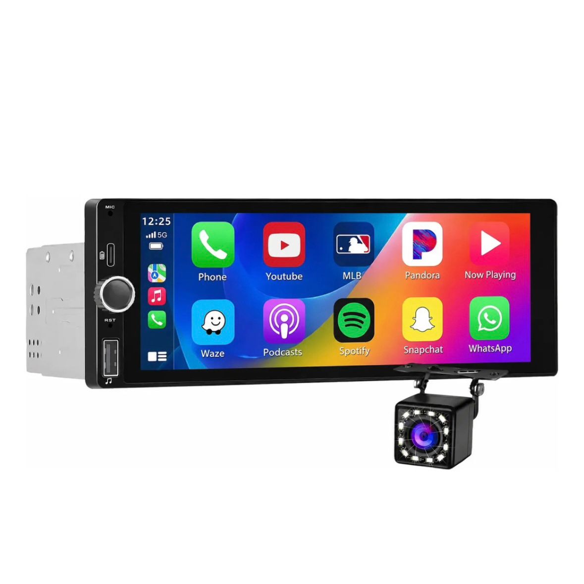 Radio Multimedia Con Pantalla 6 1 Din Carplay + Camara