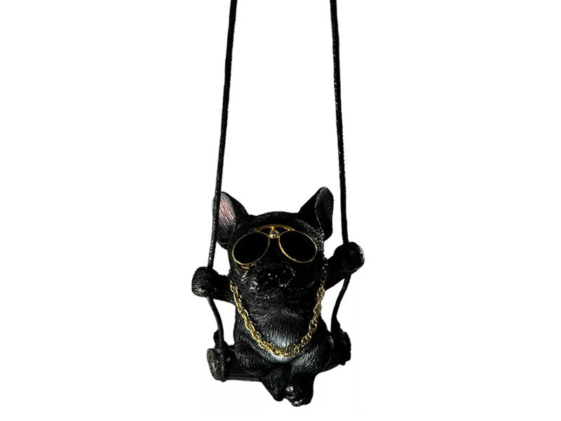Adorno Colgante De Perro Oscilante Para Auto Negro
