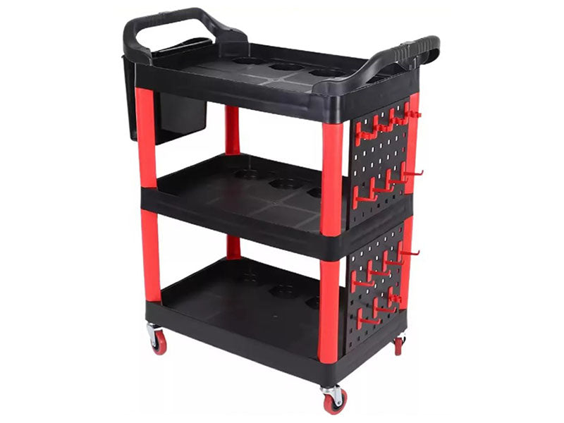 Carro mesa de taller con 3 estantes y accesorios