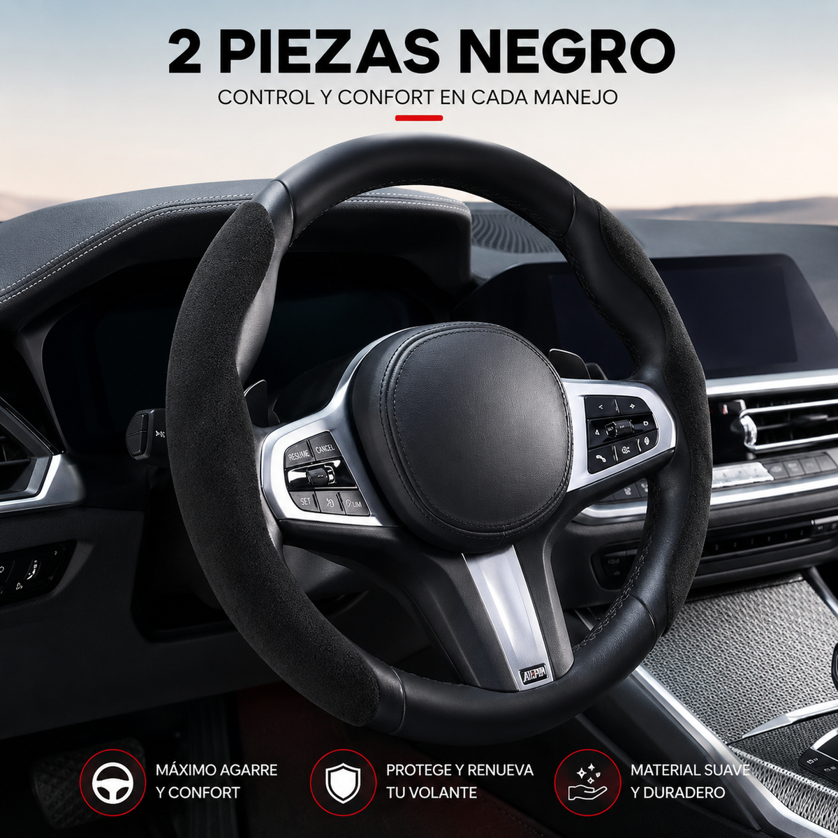 Cubre Volante Tipo Gamuza Antideslizante Deportivo
