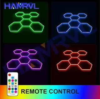 Luz Led Hexagonal De Pared O Techo Detailing Rgb Control