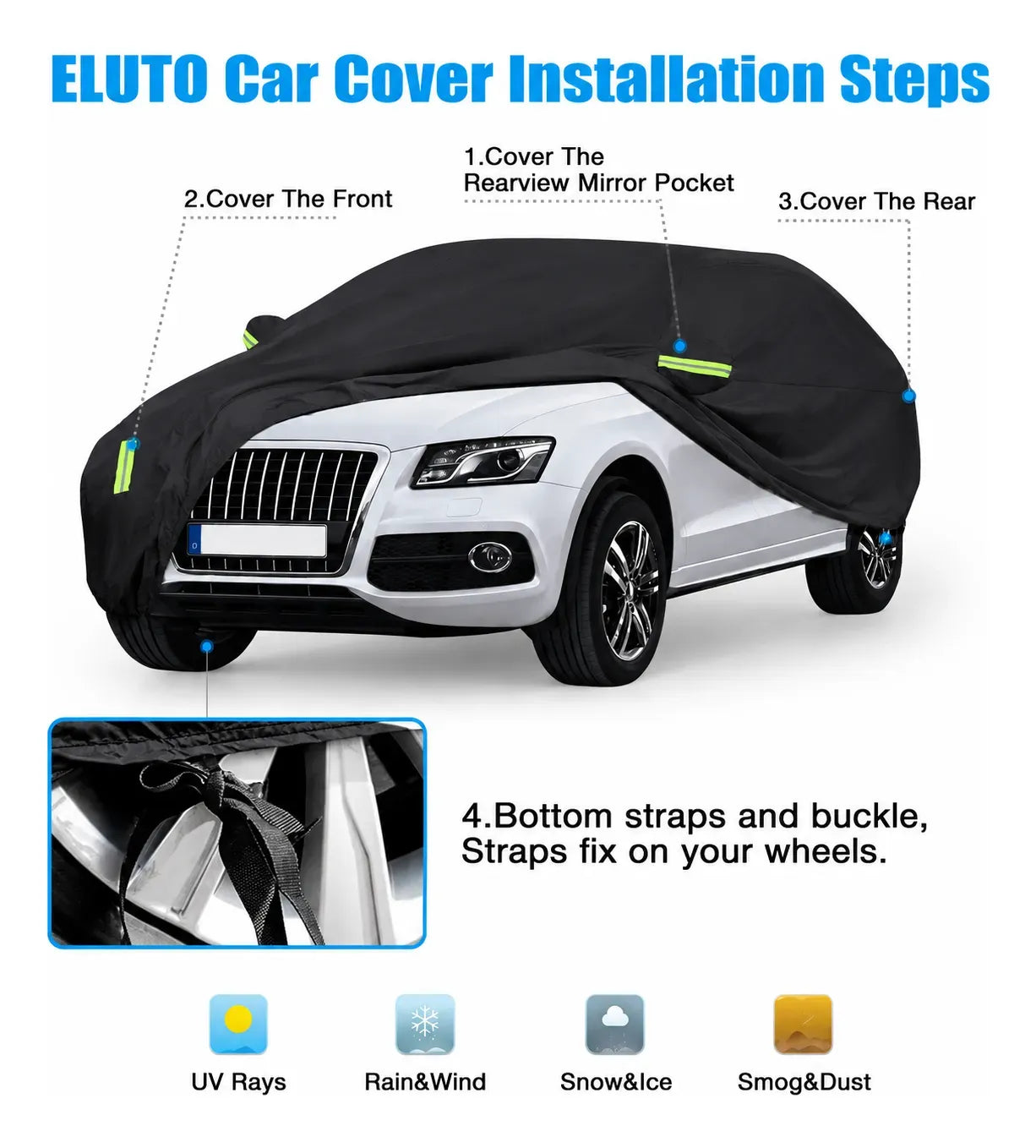 Funda Cubre Auto Lona Impermeable Afelpada Cobertor De Auto