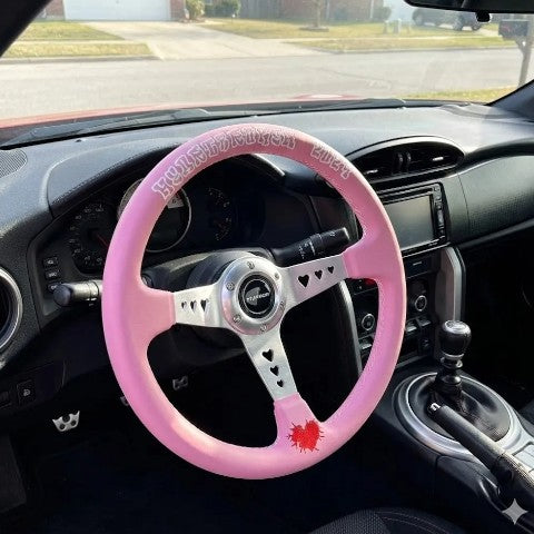 Volante Deportivo Diseño Universal Rosa 350mm
