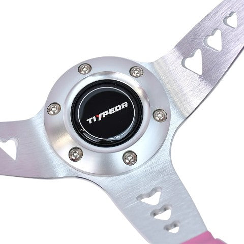 Volante Deportivo Diseño Universal Rosa 350mm