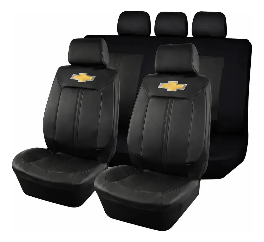 Set Funda Cubre Asiento Eco Cuero + Cubre Volante Chevrolet
