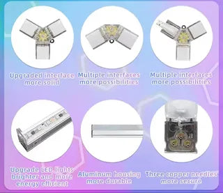 Luz Led Hexagonal De Pared O Techo Detailing Rgb Control
