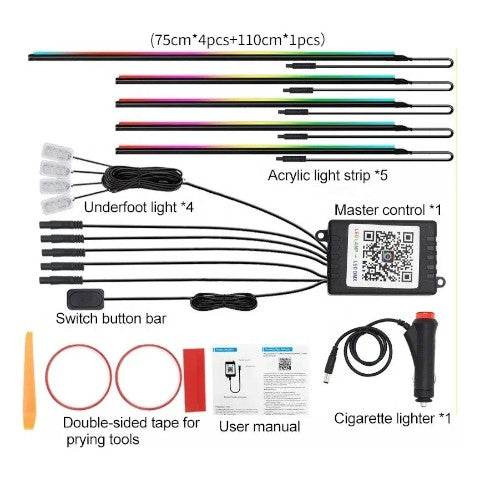 Luces Led Interior Auto Led Tablero Y Ambiental Kit 10 En 1