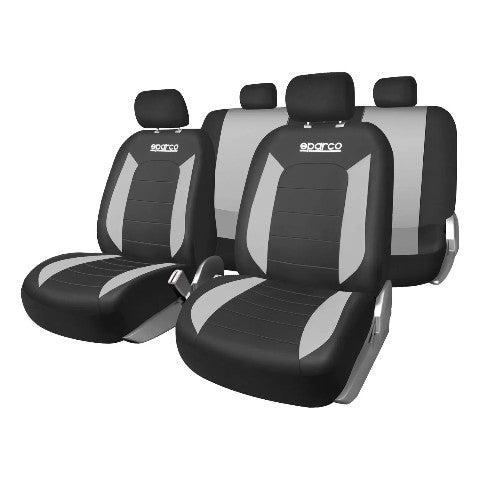 Cubre Asiento Universal Sparco Premium Set Completo NEGRO Y GRIS