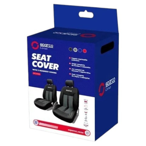 Cubre Asiento Universal Sparco Premium Set Completo NEGRO Y GRIS