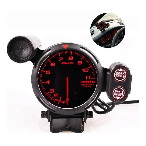 Tacómetro Shifter Rpm 12v Regulable Con Cañón De Luz