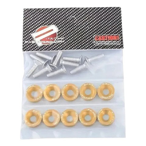 Set Arandelas Aluminio Con Tornillo 6mm Universal Set X10