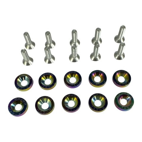 Set Arandelas Aluminio Con Tornillo 6mm Universal Set X10