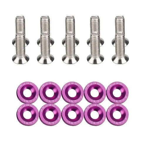 Set Arandelas Aluminio Con Tornillo 6mm Universal Set X10