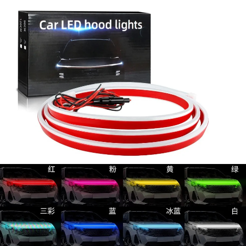 Tira Flexible Rgb Para Capo De Auto, Decoración Tuning 12v