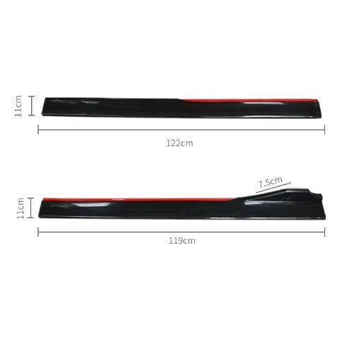 Spoiler Difusores Laterales Universal Negro y Rojo