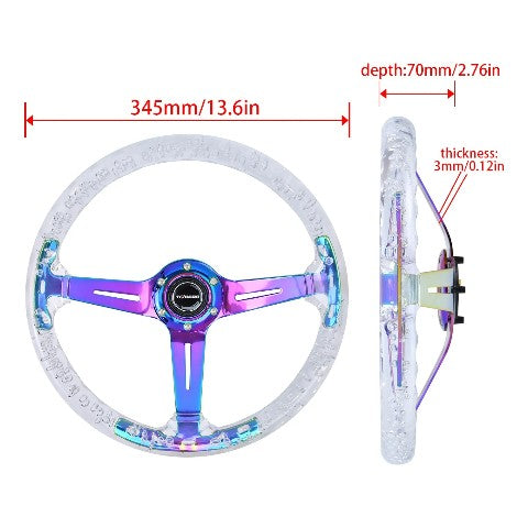 Volante Deportivo Diseño Tornasol 350mm