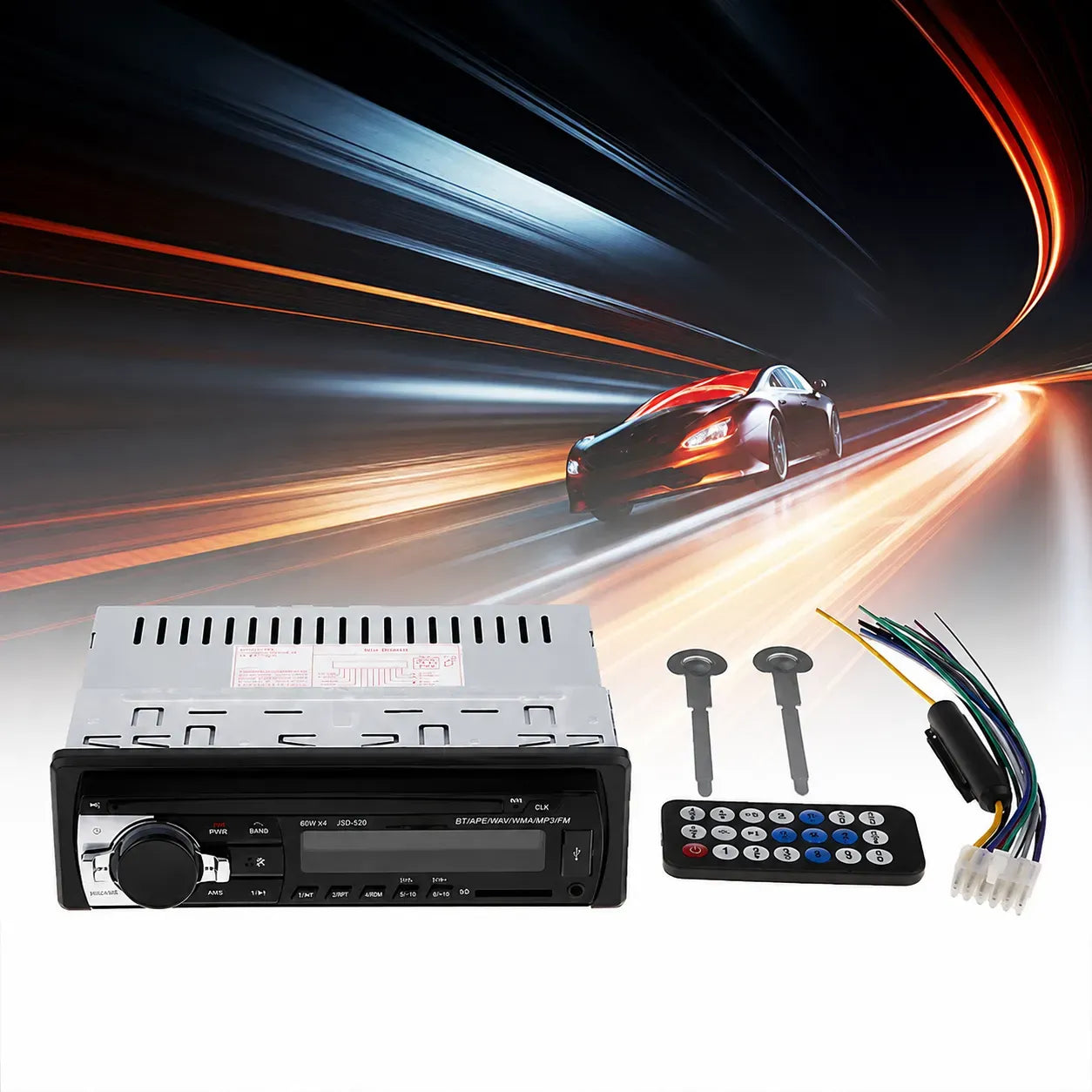 Radio Para Auto, 1 Din Bluetooth / Aux / Usb / Sd / Rca