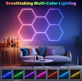 Luz Led Hexagonal De Pared O Techo Detailing Rgb Control
