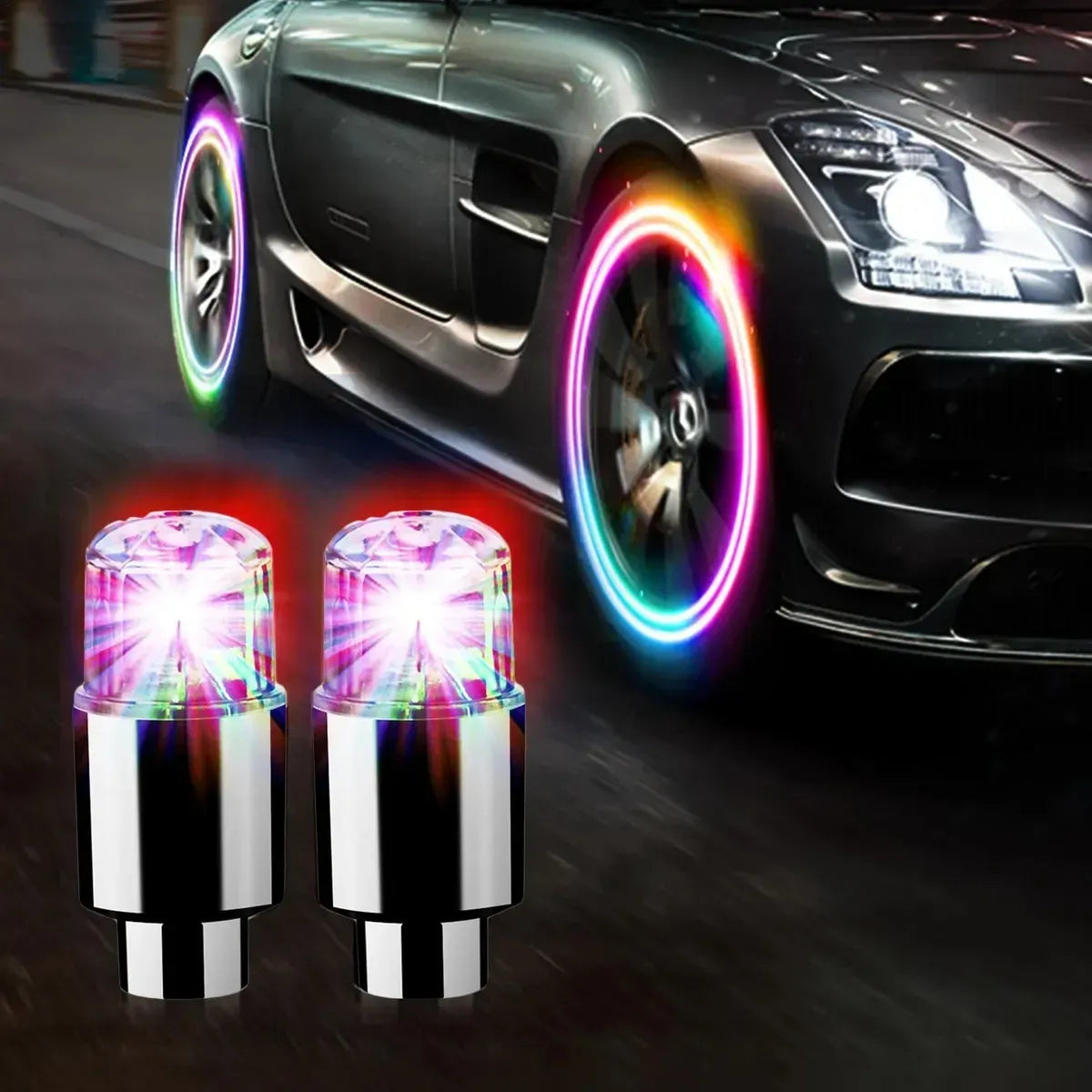 Tapa Valvula Luz Led P/ Rueda Moto Auto