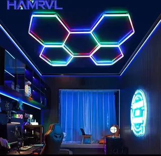 Luz Led Hexagonal De Pared O Techo Detailing Rgb Control