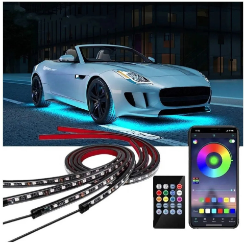 Luz Led Rgb Auto Exterior Inferior Con Control Y Variedad