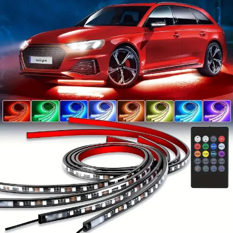 Luz Led Rgb Auto Exterior Inferior Con Control Y Variedad