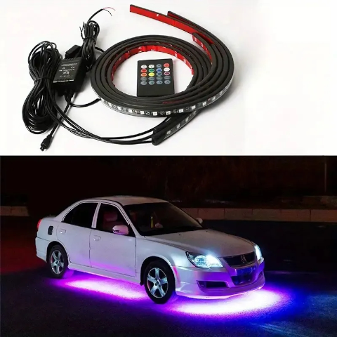 Luz Led Rgb Auto Exterior Inferior Con Control Y Variedad