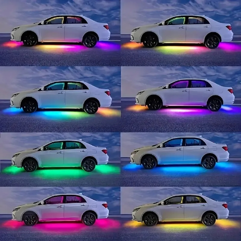 Luz Led Rgb Auto Exterior Inferior Con Control Y Variedad
