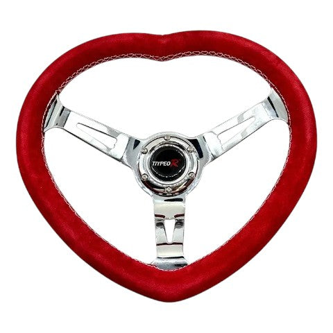 Volante Deportivo Diseño Corazon Gamuza