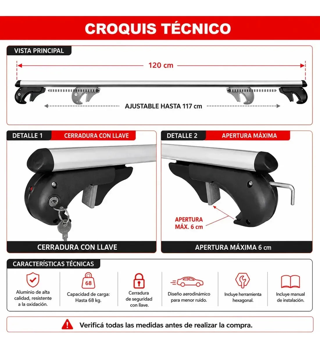 Barras De Techo Para Auto - Baca Racks