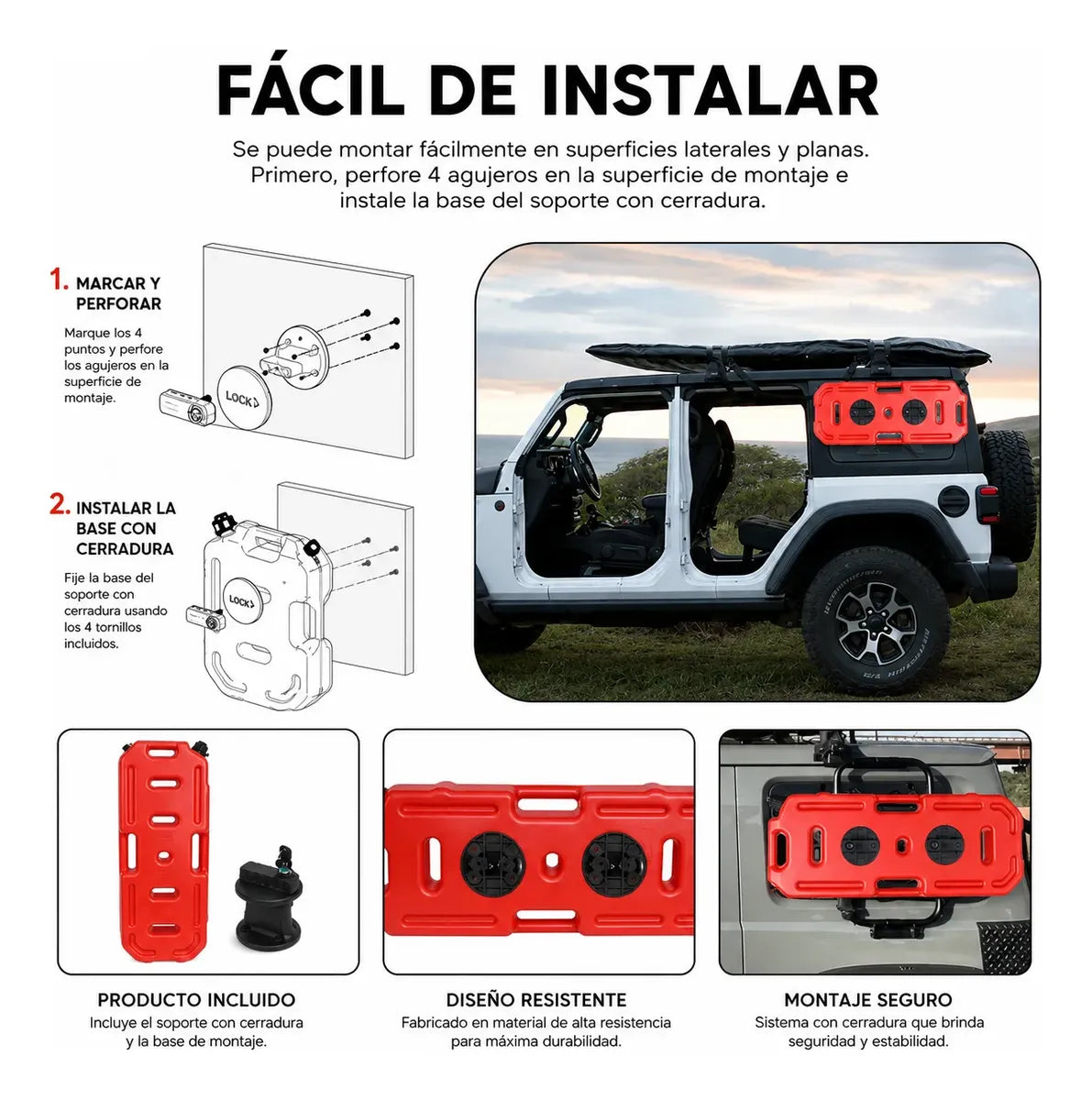 Bidon De Combustible Auxiliar 20l Con Seguro Y Llaves