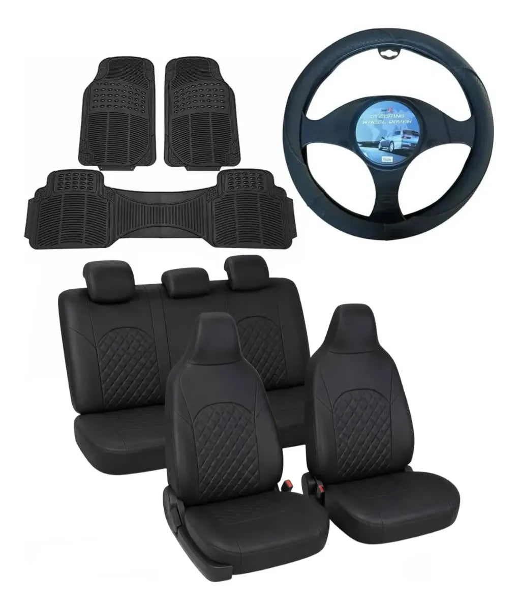Juego Cubreasiento Enteriza + Alfombras + Cubre Volante