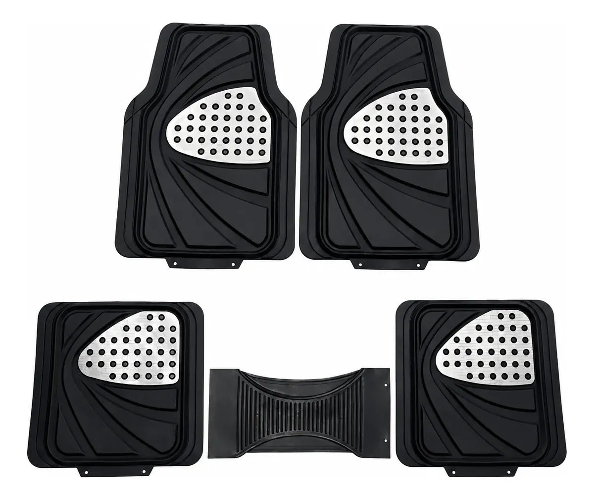 Alfombras Autos Universal 5 Piezas Negra Goma Reforzada