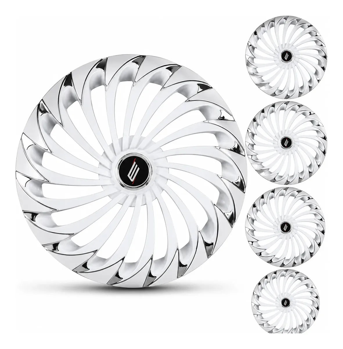 Tazas Rueda TWISTER Blanco Y Cromo R13/R14/R15 x4