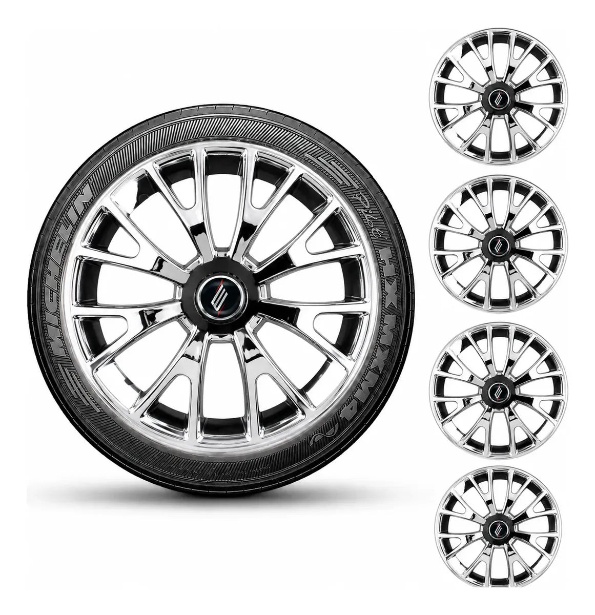 Tazas Rueda TRITON Grafito Y Cromo R13/R14 x4