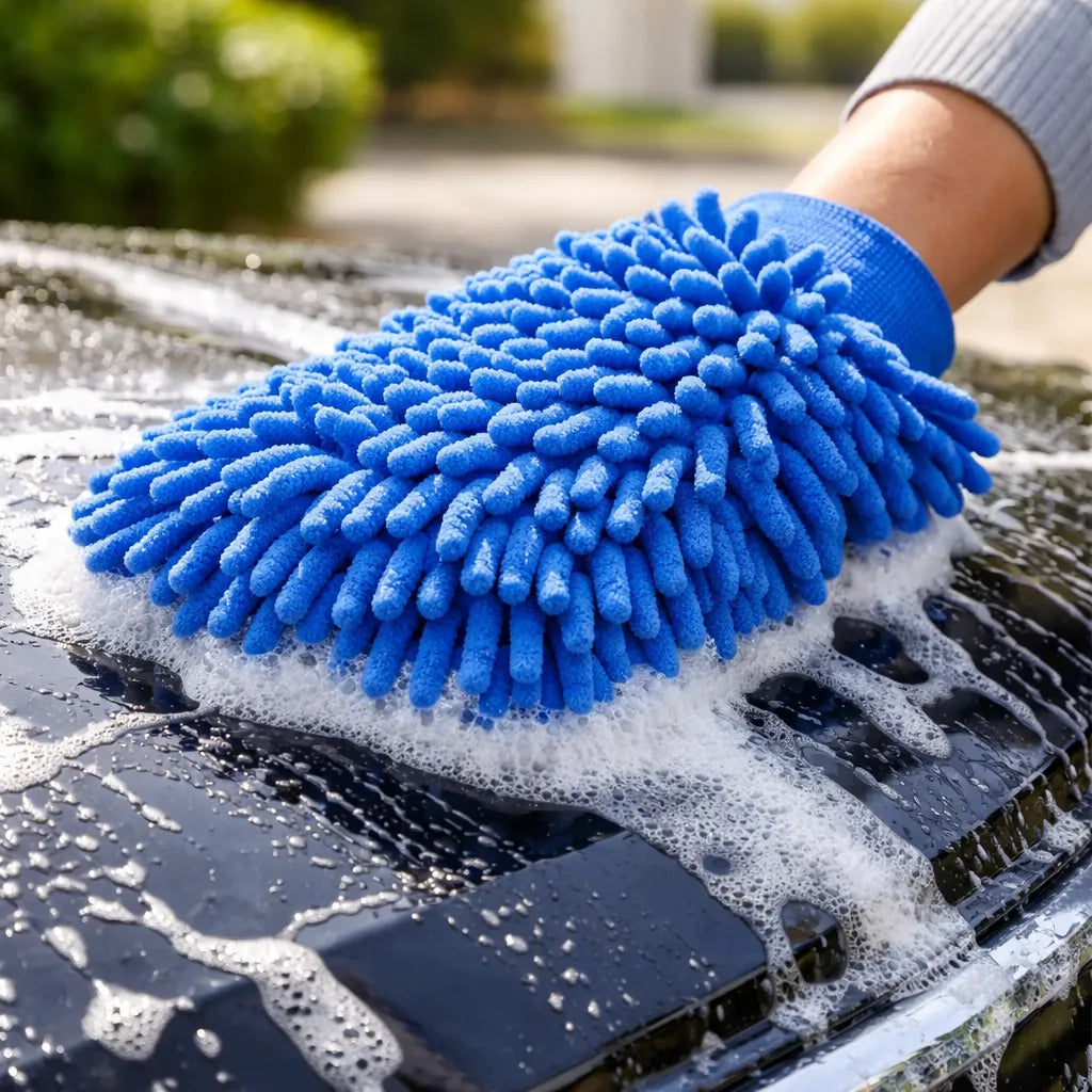 Guante Paño Esponja Microfibra Para Auto