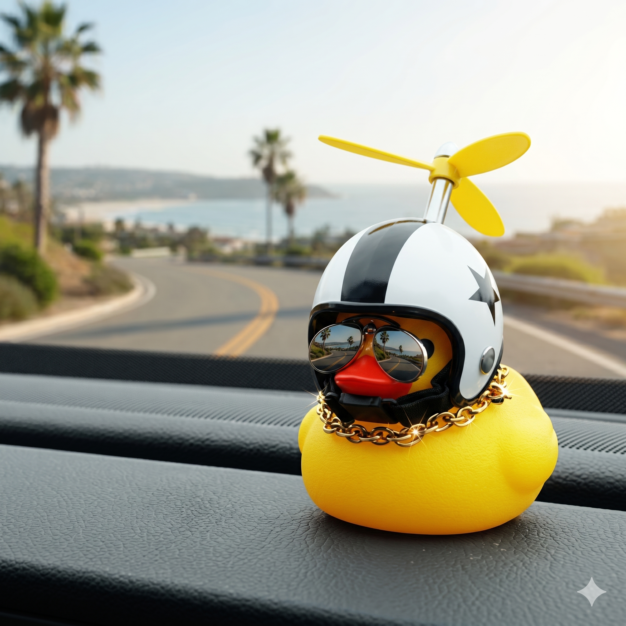 Adorno Pato Fachero Para Coche Adhesivo Con Accesorios
