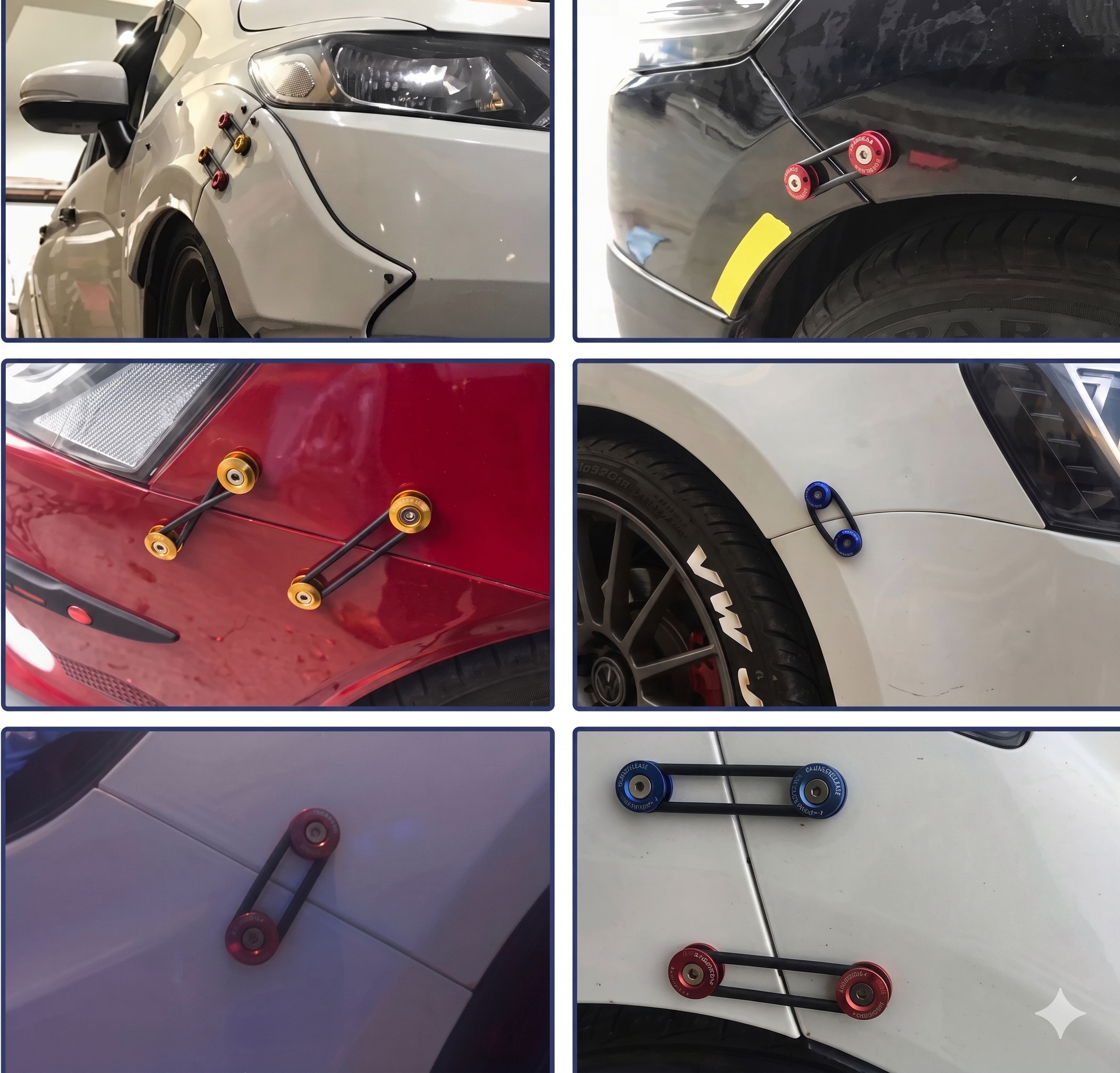 Ganchos Sujeta Puntas Paragolpes Tuning C/ Aro Goma Juego