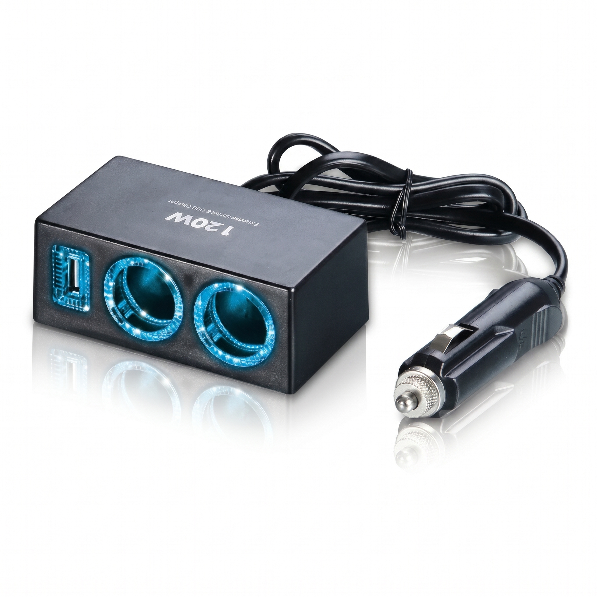Adaptador Enchufe Encendedor Usb Para Auto 3 En 1