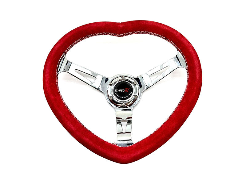 Volante Deportivo Diseño Corazon Gamuza