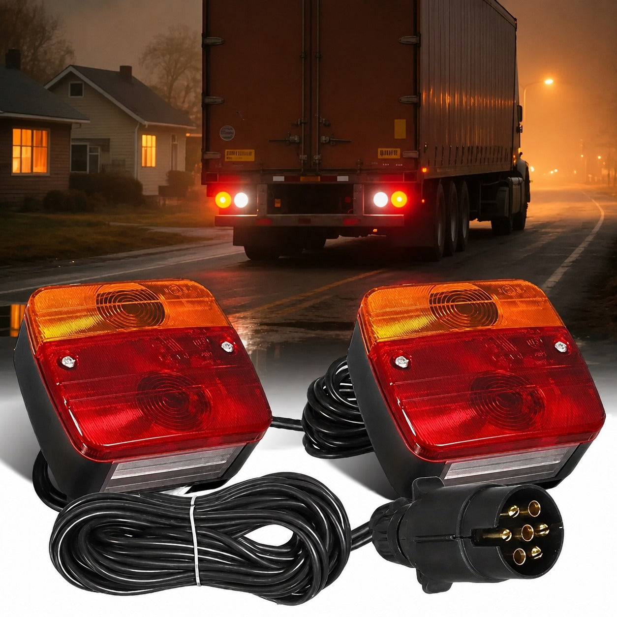 Kit Faroles Trasero Para Trailer Luz Alto Brillo X2