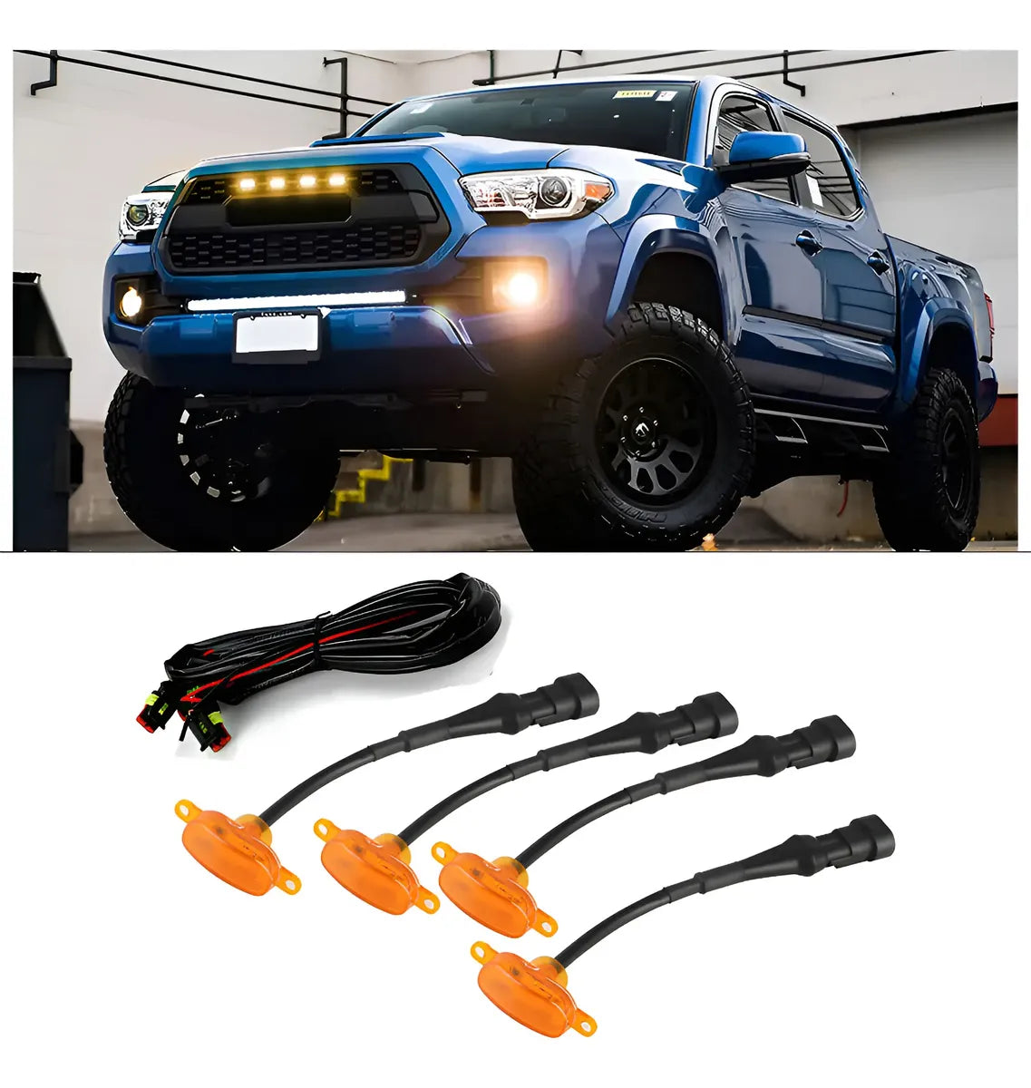 Rejilla Led Lampara Ámbar Para Camioneta Universal X4