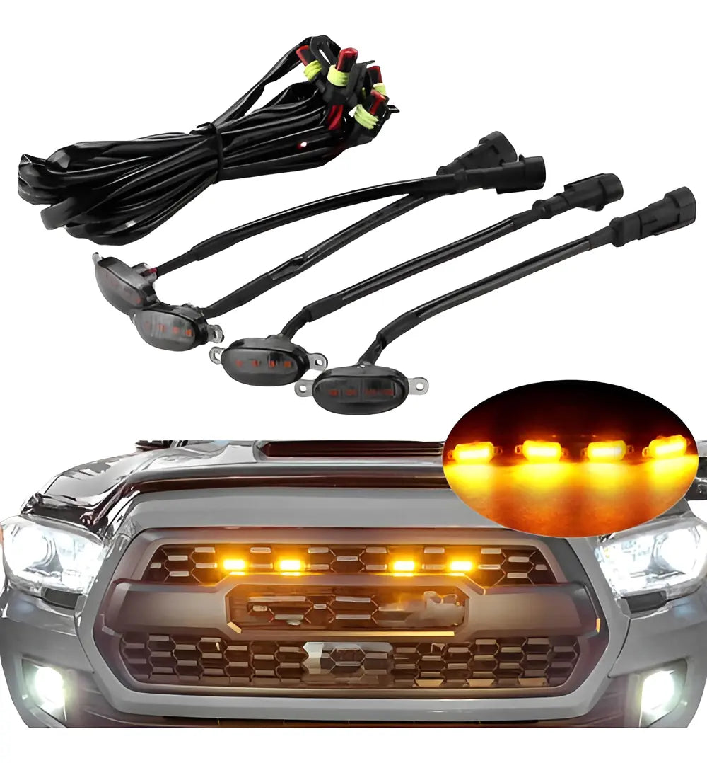 Rejilla Led Lampara Ámbar Para Camioneta Universal X4