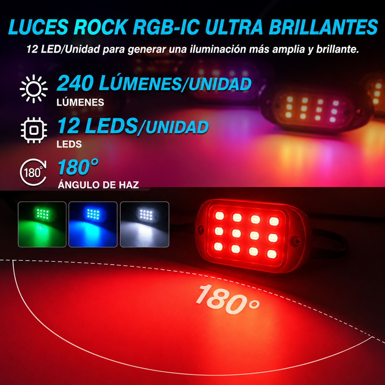 Luz Led Rgb Auto Exterior Inferior Con Control Y Aplicación